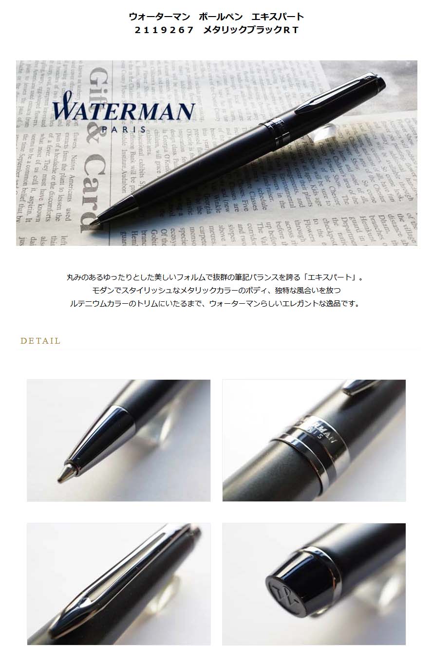 ウォーターマン ボールペン エキスパート 2119267 メタリック