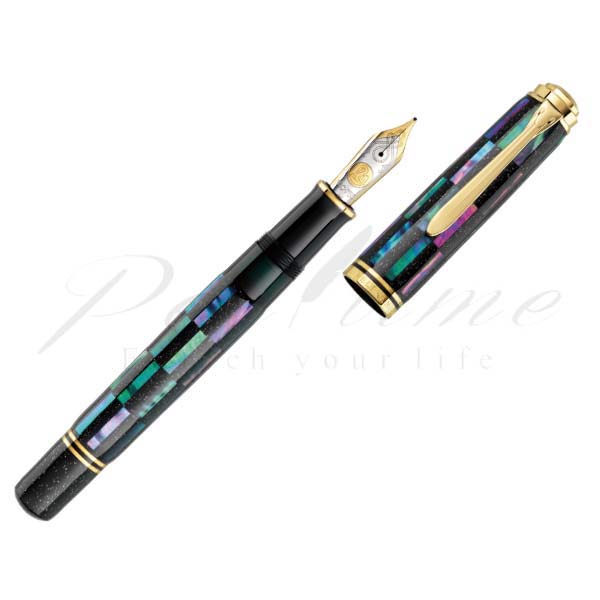 ペリカン万年筆　限定生産品　螺鈿万年筆　M1000　市松　漆黒　M Pelikan（ペリカン）限定品 螺鈿万年筆 M1000 市松 漆黒 | ペン